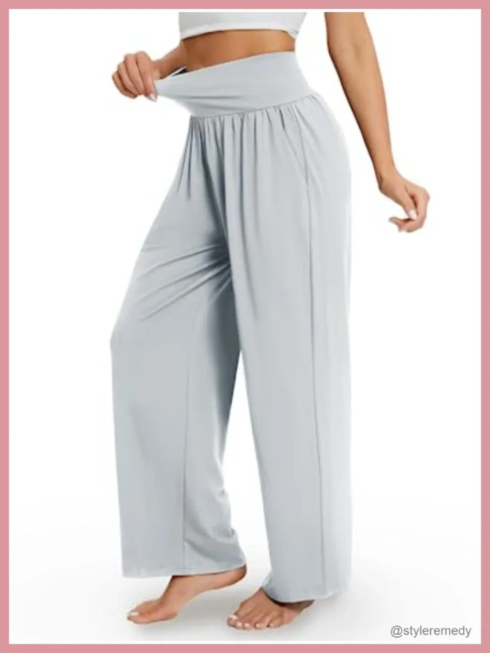 Wide Leg Yoga Pants High Waisted Flow Lounge Pajama Pants with Pockets